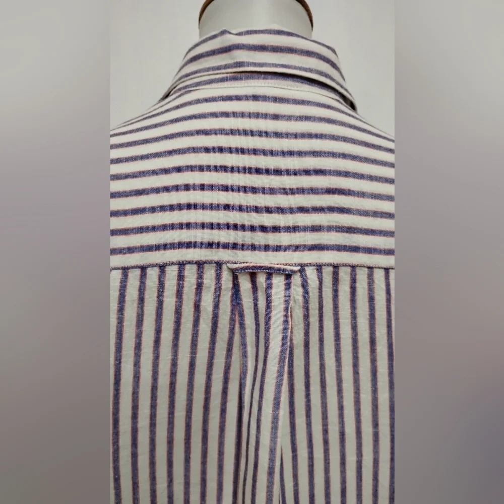 J. CREW STRIPED LINEN SHIRT DRESS